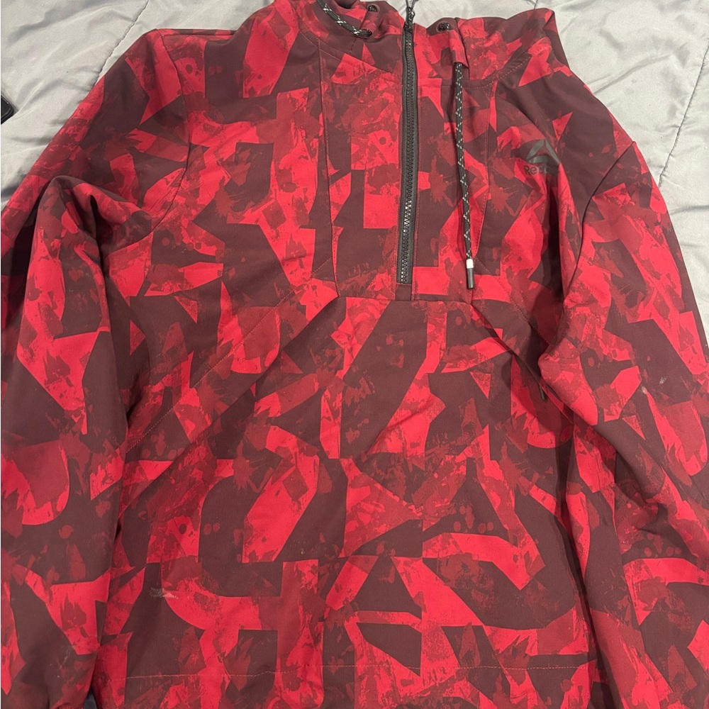 Reebok Red and Burgundy Athletic Half-Zip Pullover